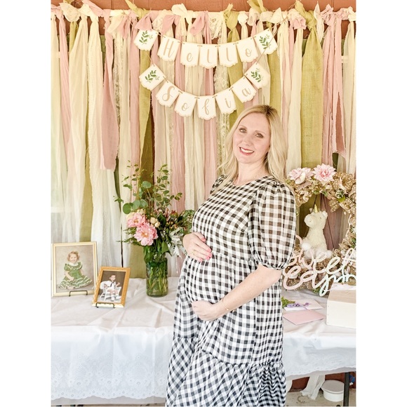 VICI Winifred Pocketed Puff Sleeve Gingham Midi Dress - Medium - Picture 8 of 10